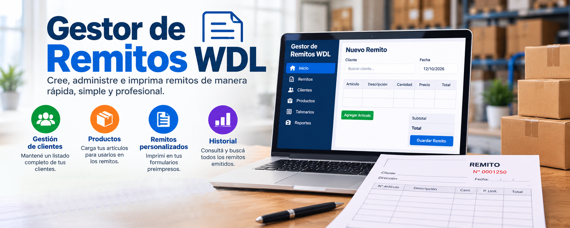 Gestor de Remitos WDL: administración e impresión de remitos