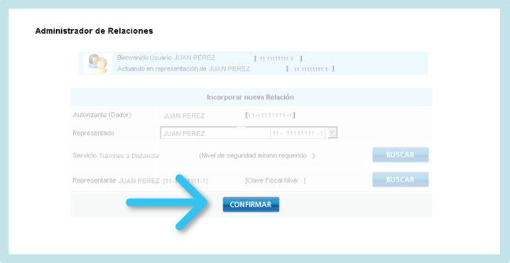 Confirmar datos del servicio